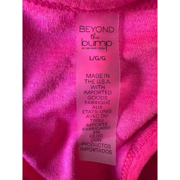 Beyond Yoga Beyond The Bump Spacedye Ruched Maternity Tank Top Sz L Neon Pink - Picture 7 of 8